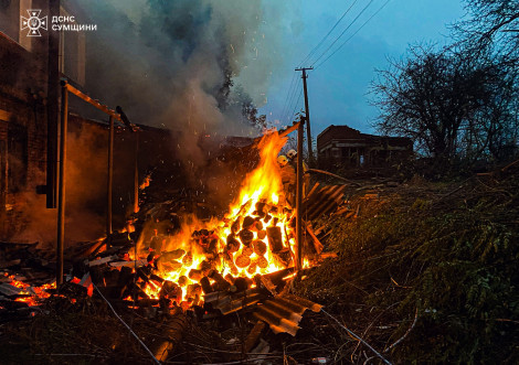 Рятувальники ліквідували пожежу дровника в селі Кам'янка