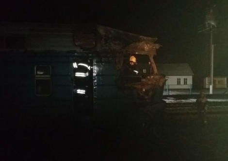 На Тростянеччині загорівся потяг