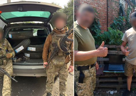 Тростянецька громада передала автомобільні шини для «Холодного Яру» та ноутбук військовій частині